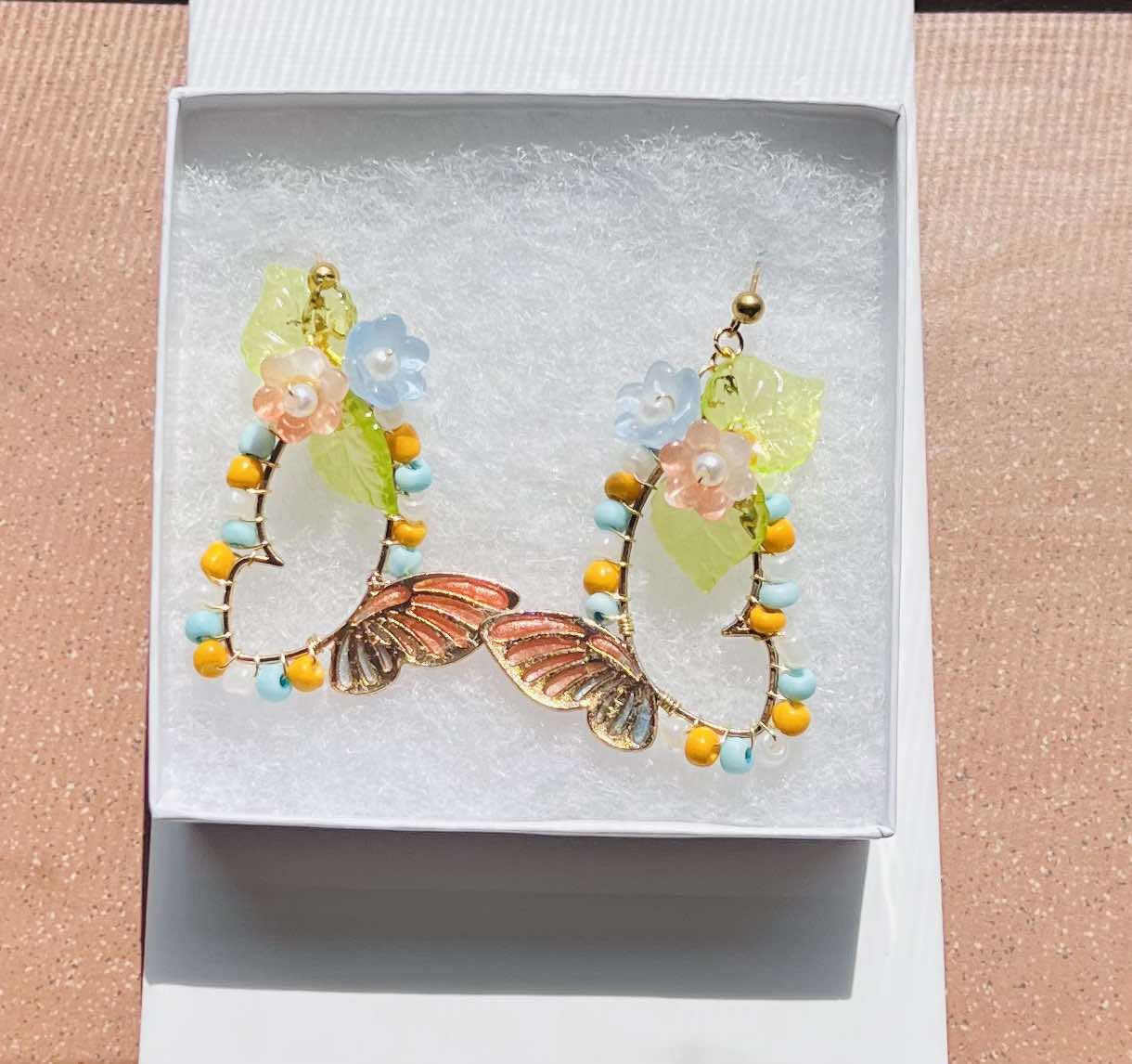 Wire Wrapped Golden Butterflies