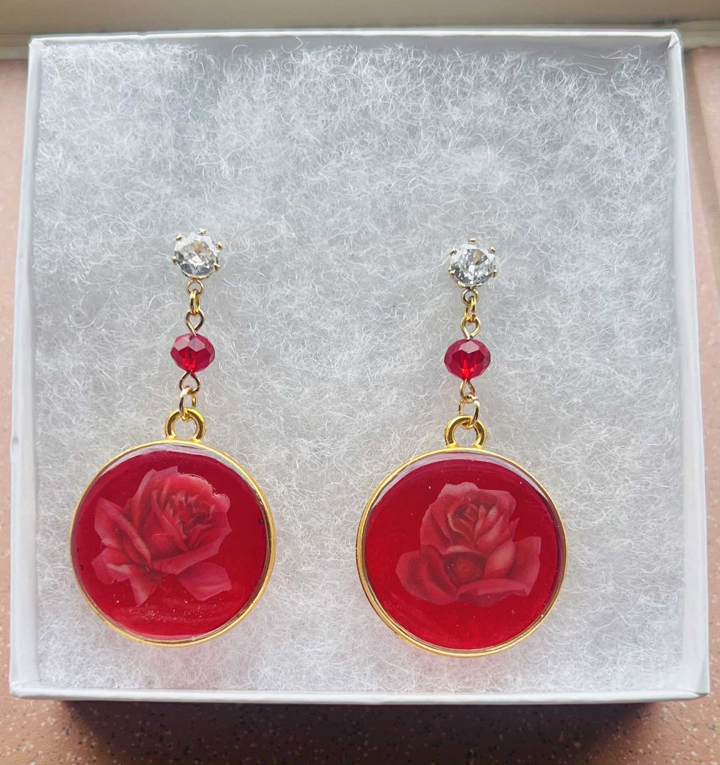 Elegant Rose Dangles