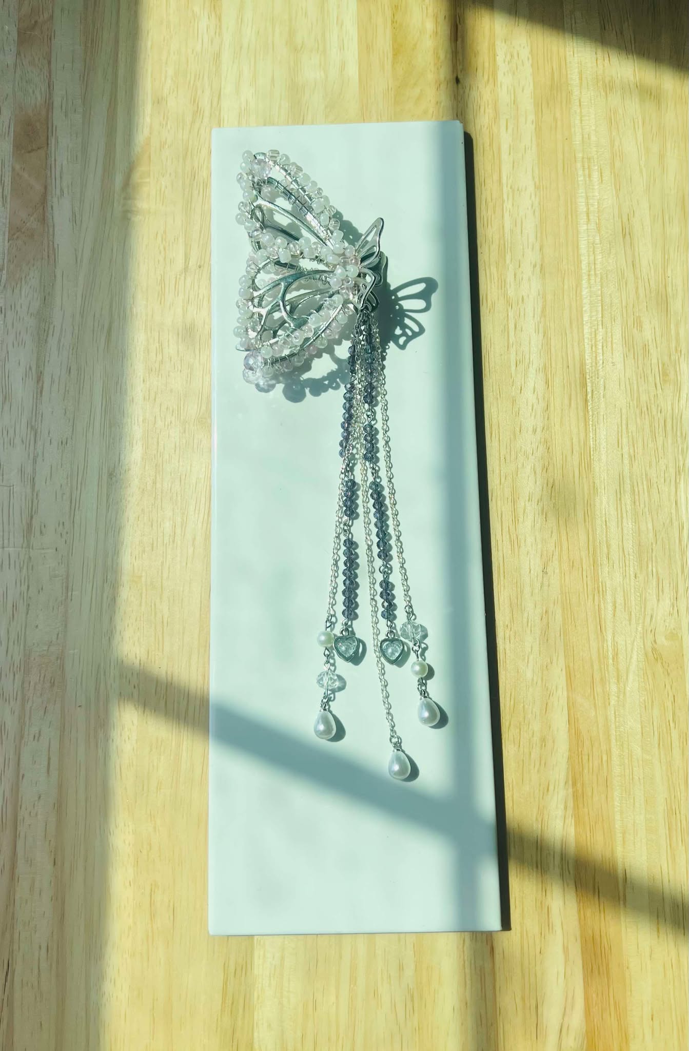 Beaded Wire Wrapped Butterfly Claw Clips