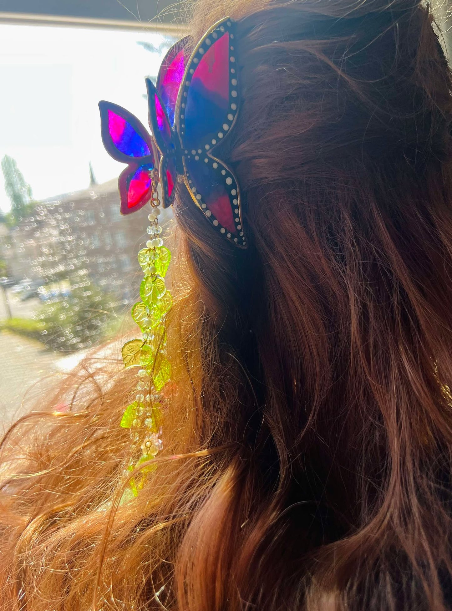Pink/Blue Butterfly Claw Clip