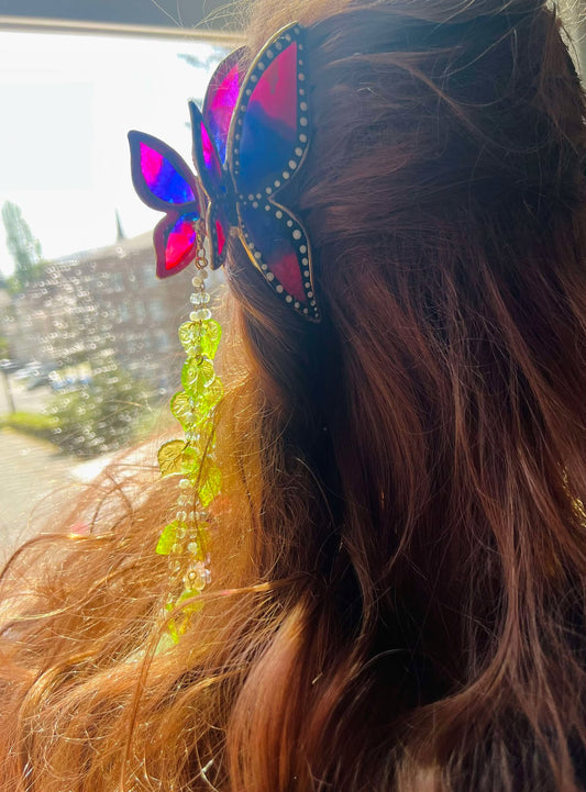 Pink/Blue Butterfly Claw Clip