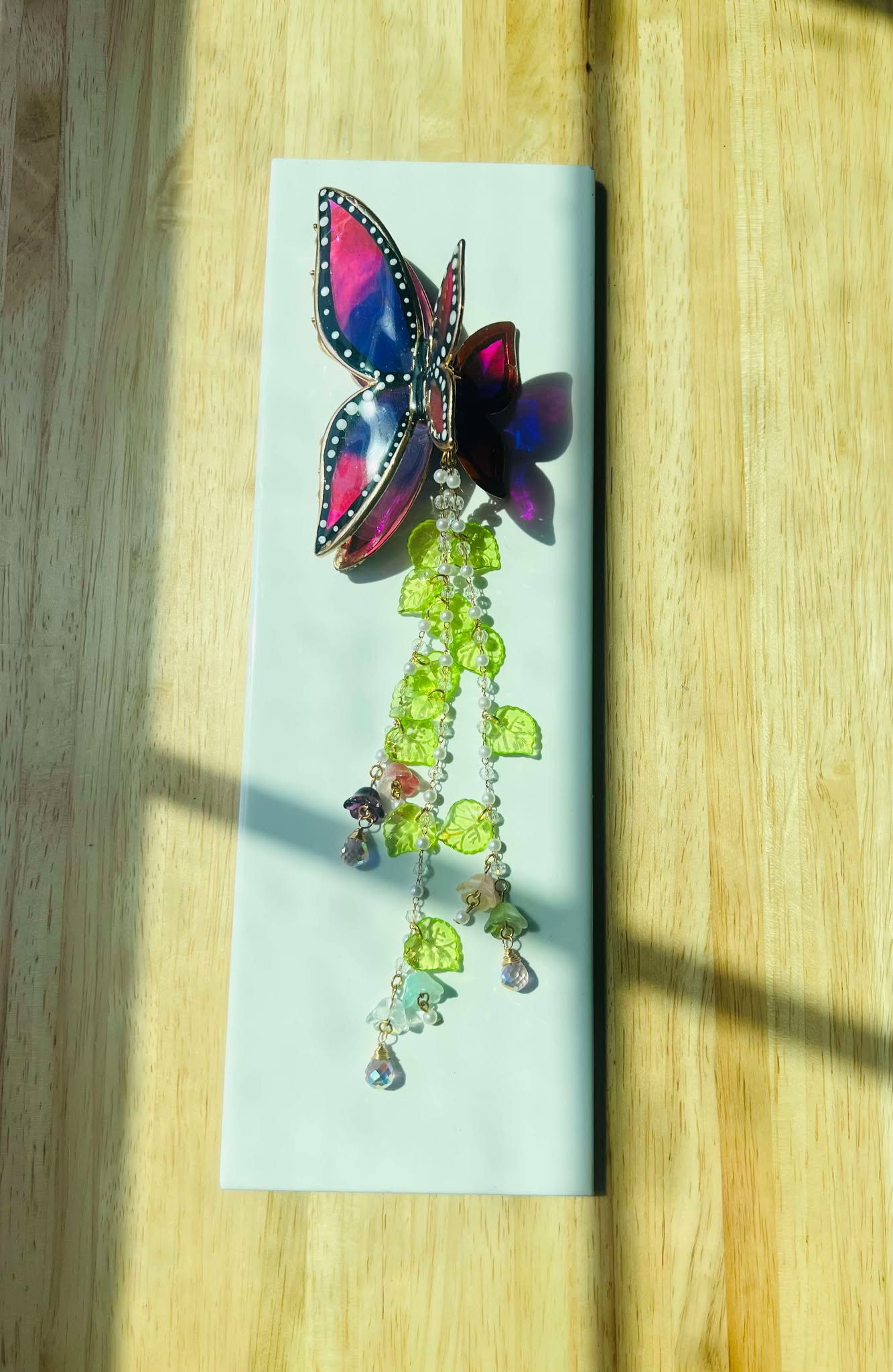Pink/Blue Butterfly Claw Clip