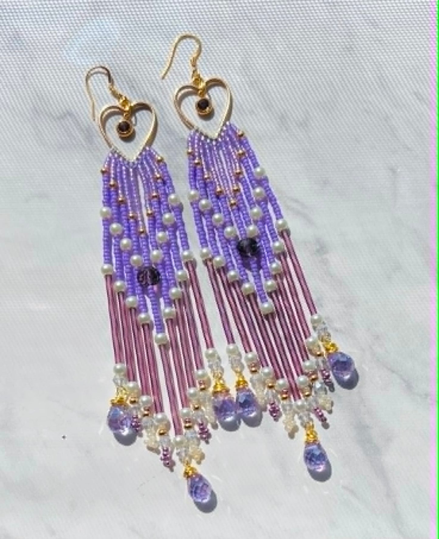 Shoulder Sweeper Beaded Hearts