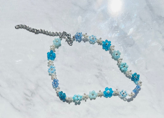 Beaded Flower Choker Necklace